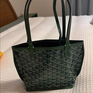 Goyard Forest Green Patterned Tote